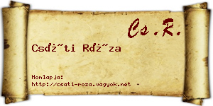 Csáti Róza névjegykártya